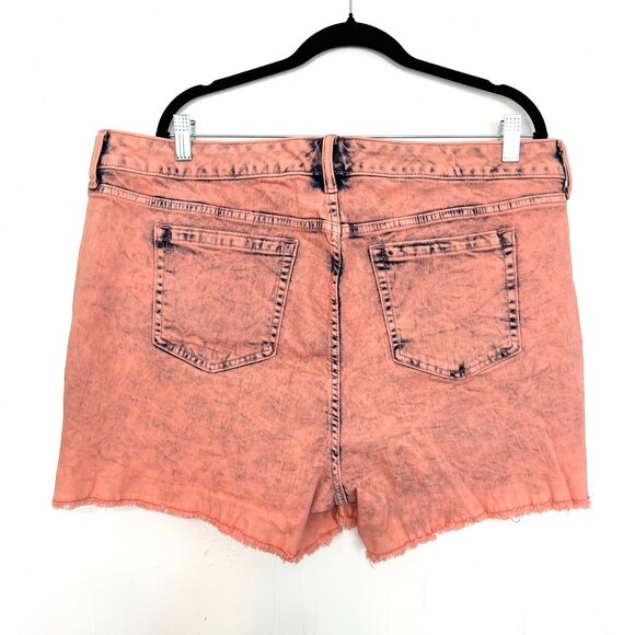 Torrid Coral Acid Washed Jean Shorts Stretch Denim Pink Dyed 20 2X - Picture 4 of 5